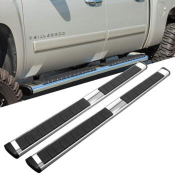 87" Chrome/6" Oval Tube Running Board Nerf Step Bar 10387C For 22+ Toyota Tundra CrewMax Cab (XK70)