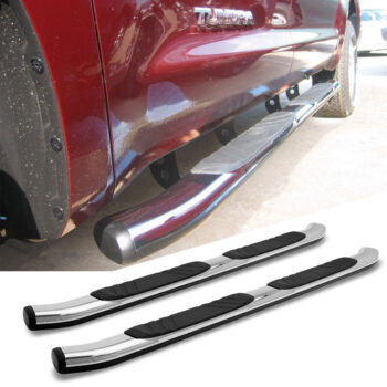 87" Chrome/5" Oval Tube Running Board Nerf Step Bar 4287C For 22+ Toyota Tundra CrewMax Cab (XK70)