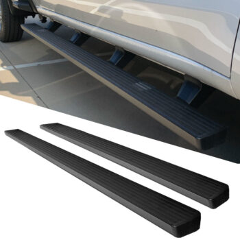 80" Black/5" Wide Flat Running Board Nerf Step Bar 54080 For 22+ Toyota Tundra Double Cab (XK70)