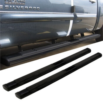 87" Black/6" Oval Tube Running Board Nerf Step Bar 5987 For 22+ Toyota Tundra CrewMax Cab (XK70)