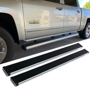 87" Chrome/6" Square Body Running Board Nerf Step Bar 66087C For 22+ Toyota Tundra CrewMax Cab (XK70)