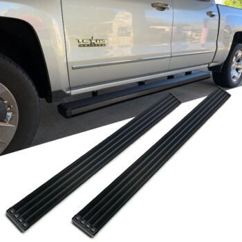 87" Black/6" Square Body Running Board Nerf Step Bar 66087 For 22+ Toyota Tundra CrewMax Cab (XK70)