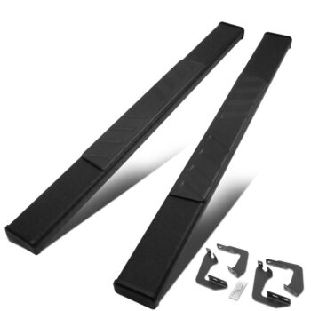 55" Black Slant Pattern 1 Pad/Flat End Cap Running Board Nerf Bar For 07-17 Toyota Tundra XK50 [Standard Cab]