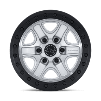 Black Rhino Echo Trail Lock Wheel 17x8.5 6x5.5 +25mm Hyper Silver w/ Machined Face & Matte Black Beadlock