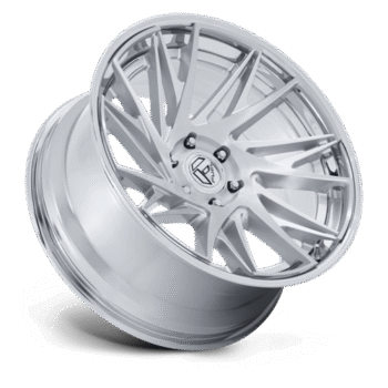 Fuel Off-Road Dynamo Wheel 20x10 6x5.5 -18mm Gloss Silver w/ Chrome Lip & Brushed Face