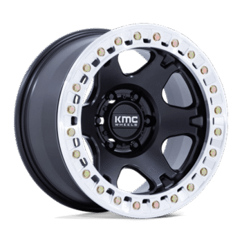 KMC VI BL Wheel 17x9 -12mm Satin Black w/ Machined Ring