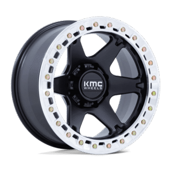 KMC VI BL Wheel 20x10 -48mm Satin Black w/ Machined Ring (KM238MD20100M48N)