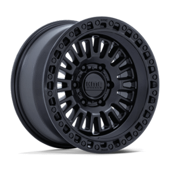 KMC Aztec Wheel 17x8.5 6x5.5 +25mm Matte Black w/ Gloss Black Lip