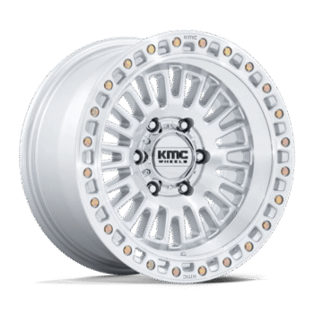 KMC Aztec Wheel 17x8.5 6x5.5 +25mm Gloss Silver w/ Machined Face