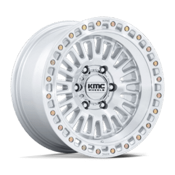 KMC Aztec Wheel 17x8.5 6x120 +25mm Gloss Silver w/ Machined Face