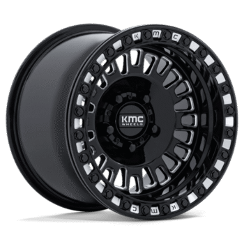KMC Aztec UTV BL Wheel 15x8 5x4.5 +0mm Gloss Black & Milled