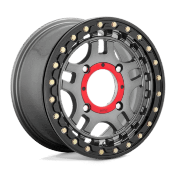 KMC Recon UTV BL Wheel 15x7 4x156 +38mm Gunmetal w/ Gloss Black Ring