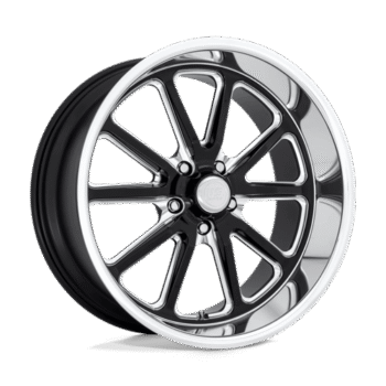 Rotiform Rambler Wheel 18x8 5x5 +1mm Gloss Black Milled Diamond Cut Lip