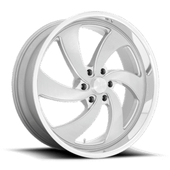 U.S. Mags Desperado Wheel 24x9 6x5.5 +25mm Silver Brushed Face Milled Diamond Cut Milled, Left Hand (U134249077+25R)
