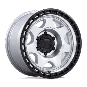 Black Rhino Voyager Wheel 17x8.5 6x120 -10mm Silver Machined w/ Matte Black Lip